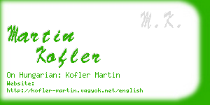 martin kofler business card